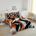 thumbnail image 3 of Erosebridal Geometric Stripes Bedding Twin Comforter Set,Black Orange Down Comforter,Spiral Swirl Bedding Sets Twin with Comforter,Microfiber Boys Bedroom Decor,Reversible,3pcs, 3 of 8