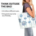 thumbnail image 3 of Bingfone Canvas Tote Bag for Women with Inner Pocket Aesthetic Cute Shopping Tote Bags Reusable Grocery Bags-Pale Blue Lotus Flowers, 3 of 9