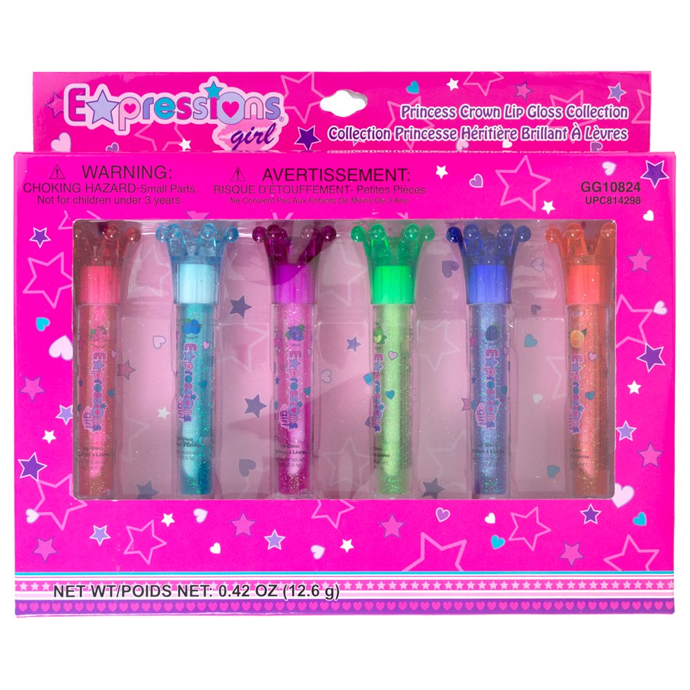 Expressions Girl Princess Crown Lip Gloss, 6 Ct