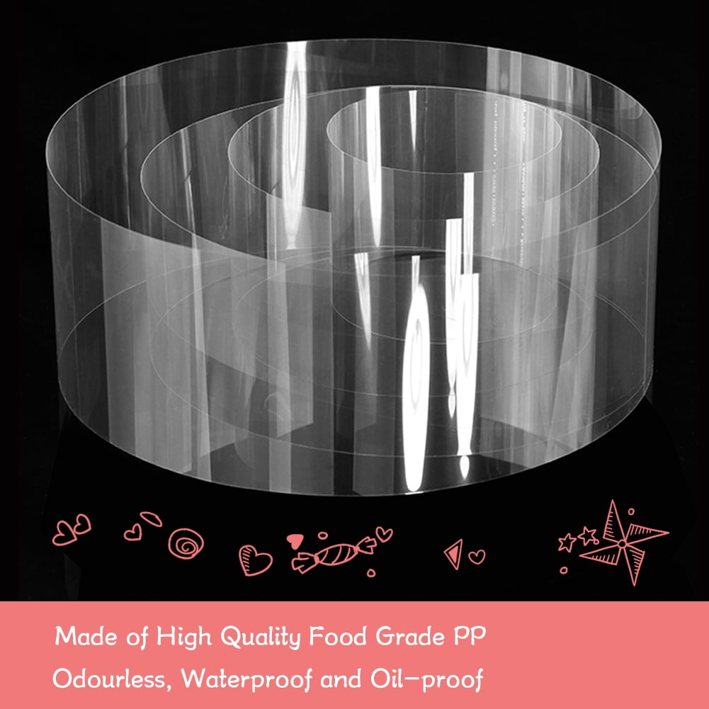 3 Rolls Clear Acetate Cake Collars - 8cm, 10cm, 15cm X 10m Reusable Sheets For Mousse & Dessert Rings