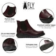 thumbnail image 2 of Fly London Womens Red SALV Chelsea Leather Ankle Casual Wedge Heel Boots, 2 of 5