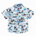 thumbnail image 5 of NIEWTR Toddler Boys Retro Geometric Print Short Sleeve Button Up Shirt Casual Stylish Tops for Kids(White,7-8 Years), 5 of 7