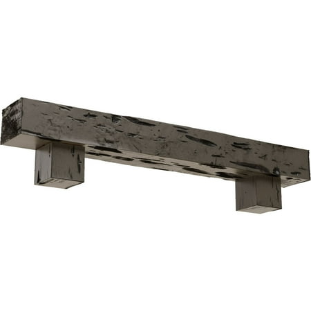 

Ekena Millwork 8 H x 10 D x 72 W Pecky Cypress Faux Wood Fireplace Mantel Kit w/ Alamo Corbels Burnished Honey Dew