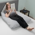 thumbnail image 5 of Lavish Home U-Shaped Cotton Full Body and Maternity Pillow Cover for Adult (Gray), 5 of 5