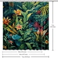 thumbnail image 6 of Tropical Plants Waterproof Shower Curtain Set with Hook, Printed Bathroom Decoration - Shower Curtain Set, 6 of 6
