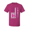 thumbnail image 2 of Wild Bobby Back the Pink American Flag Breast Cancer Awareness Men Tee, Fuschia, Medium, 2 of 6