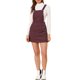 thumbnail image 2 of Vestido casual con tirantes ajustables de estampado a cuadros para mujeres Inspire Chic en rojo y azul, 2 of 6