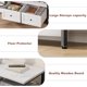 thumbnail image 4 of 79-pulgada moderno-industrial mesa de TV-rustic blanca media consola con 2 fabric cajones abiertos design y metal frame para up to 83-pulgada tvs in sala de estar, 4 of 7