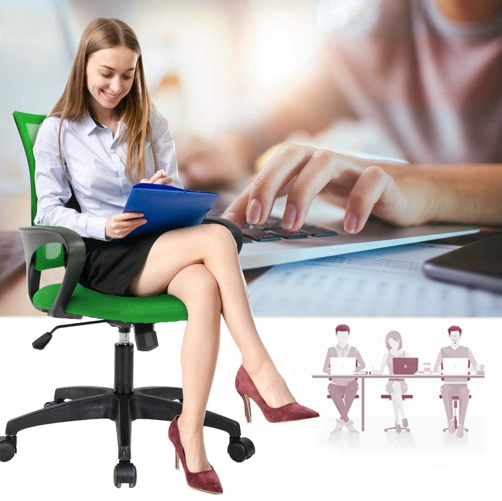 BestOffice Ergonomic Office Chair, Lumbar Support, Adjustable Height with Armrests for Adults(Green)
