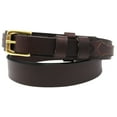 thumbnail image 2 of 47-48  Men's Leather 1 1/4" Wide Plain Casual Jean Ranger Belt Brown 12RAA54BR, 2 of 4