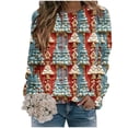 thumbnail image 4 of Sgkm Fashion Womens Tops Christmas Graphic O Neck Oversized Sweatshirt Vibrant Tops for Women Trendy XL Red, 4 of 6