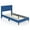 Blue, variant on Costway Twin Size Upholstered Platform Bed with Button Tufted Wingback Headboard Blue