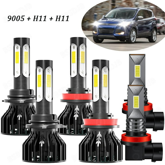 For Ford Escape 2017 2018 2019 6x LED Headlight High Low Beam   Fog Light Bulbs