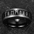 thumbnail image 3 of 8mm Viking Rings for Men Black Mens Tungsten Carbide Ring Wedding Band Dome Norse Rune Ring Comfort Fit Size 7-12, 3 of 6