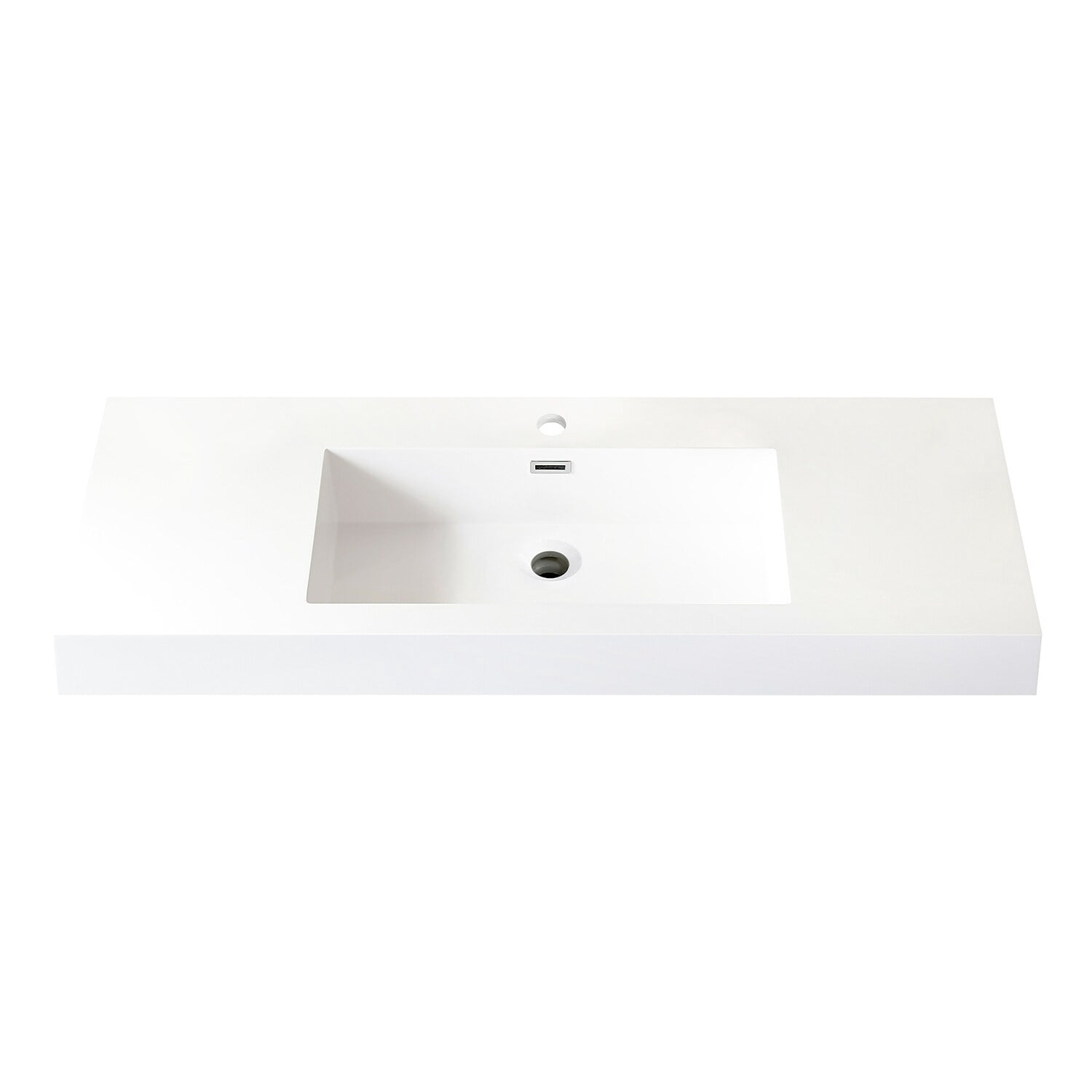 Vinnova Ablitas Composite Granite Stone Vessel Bathroom Vanity Sink 48"x19.7" - White
