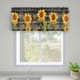 thumbnail image 4 of Goory 2 Pack Sunflower Printed Short Window Curtain Rod Pocket Window Drapes Cafe Tier Kitchen Scarf Bathroom Valance Style -3 W:52"xL:45", 4 of 5