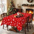 thumbnail image 4 of Christmas Waterproof Rectangle Tablecloth,60x102 Inch,Snowflake Xmas Tree Polyester Table Cover, 4 of 6