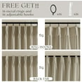 thumbnail image 5 of 108 Inch Linen Pleated Curtains 2 Panels Set for Living Room Bedroom Farmhouse Cotton Rustic Farmhouse Back Tab Memory Trained Pinch Pleat Window Curtain Light Khaki Tan 108 Inch Length for Office, 5 of 18