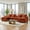 124" 5 Seater- Orange, variant on avobird Oversided 124" U Shaped Cloud Couch Sectional, DeepSeat Sofa Bed with USB Charging, Hidden Storage, Cup Holders & Chenille Double Chaise, Black