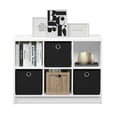 thumbnail image 4 of Furinno Basic 6 Cube Storage Organizer Bookcase with Bins, White/Black, 4 of 5