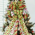 thumbnail image 6 of Ktoot 1pc Christmas Tree Topper Bow Wreath,44 x 13 Inches Large Green Bow Tree Topper,Christmas Wreath for Xmas Ornament Holiday Home Wedding Thanksgiving Tree Indoor/Outdoor Christmas Decoration, 6 of 8