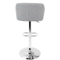 thumbnail image 4 of Contemporary Home Living 42" Light Gray Fabric Adjustable Swivel indoor Bar Stool, 4 of 5
