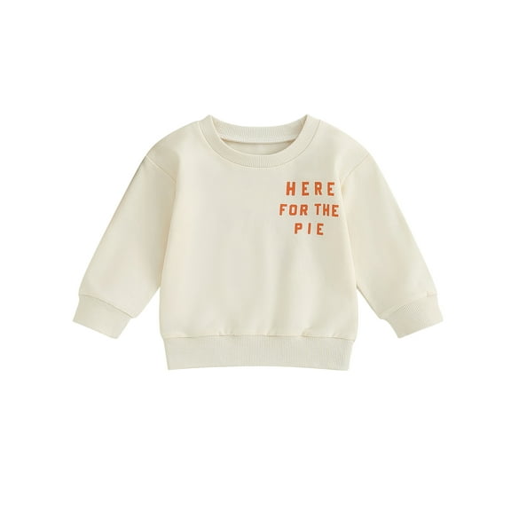 Wassery Toddler Thanksgiving Sweatshirts Long Sleeve Round Neck Pumpkin Pie Letter Print Pullovers Tops 6M 12M 18M 24M 3T 4T Infant Baby Fall Clothes for Boys Girls