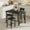Black, variant on Ataucjin 3-Piece Dining Table Set W/Footrest & Backrest,Bar Table Set with 2 Upholstered Chairs,Bar Table and Chairs Set with Corner Protector,Space-Saving Dinette Set for Pub,Dining Room,Kitchen