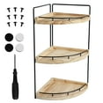 thumbnail image 3 of Corner Shower Caddy Triangle Corner Shower Shelf Wood Corner Shower Organizer Countertop Storage Organizer for Bathroom Kitchen Bedroom, 3 of 8