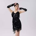 thumbnail image 3 of Oplxuo Women's Sequins Fringe Latin Dance Costumes Gatsby Cocktail Party Flapper Dress Sexy Tango Ballroom Rumba Outfits, 3 of 7
