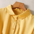 thumbnail image 4 of Dvprdro Collared Short Sleeve Cotton Linen Midi Dress for Women Slim Fit A Line Summer Office Solid, 4 of 5