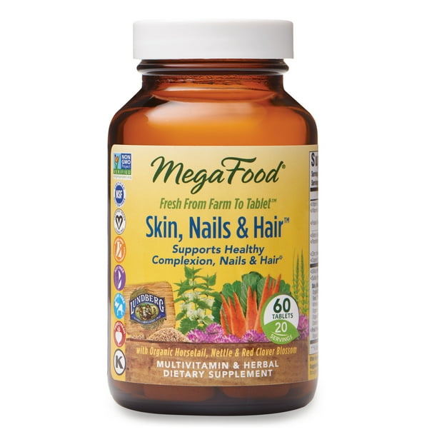 MegaFood, Skin, Nails & Hair, Supports Healthy Complexion, Nails & Hair, Multivitamin & Herbal