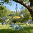 thumbnail image 4 of Hanging Bird Bath with Solar Fountain, 9.25" Double Layer Outdoor Birdbath Fountain, 27.6” Adjustable Height, Hummingbird Birdbath Fountain for Patio, Yard, Garden Decoration, 4 of 5