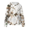 thumbnail image 6 of Linfrsh Camo Hoodie for Girl Maple Leaf Print Long Sleeved Pullover Sweatshirts with Pocket Fall Winter Trendy Casual Tops (White,2-3 Years), 6 of 7