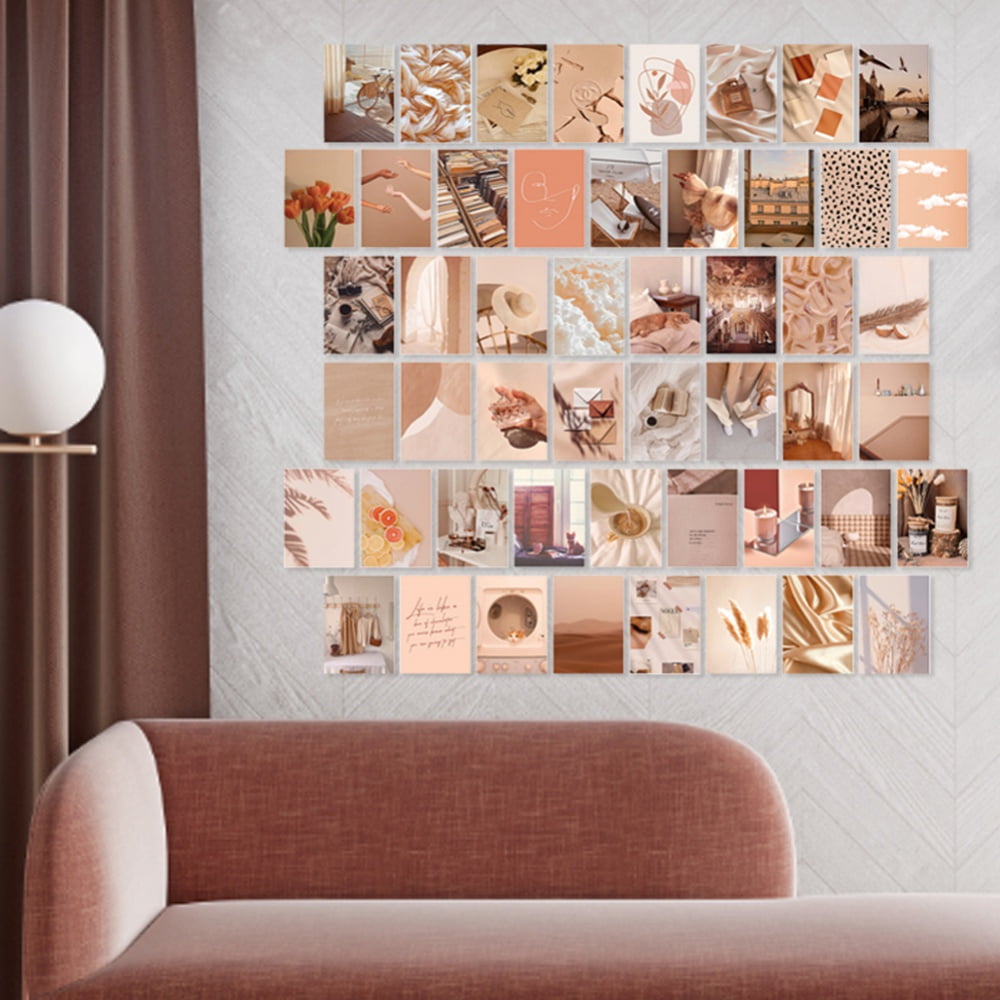 Aesthetic Pictures for Bedroom Walls 50PCS Peach Posters Wall Collage Kit Collage Print Kit Photo Wall Collage Set Aesthetic 