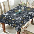 thumbnail image 4 of SKYSONIC Christmas Snowflake Tablecloth Waterproof Washable Polyester Square Table Cover Durable Tablecloth for Kitchen Dining Table Party Decor (54 X 72 Inch), 4 of 7