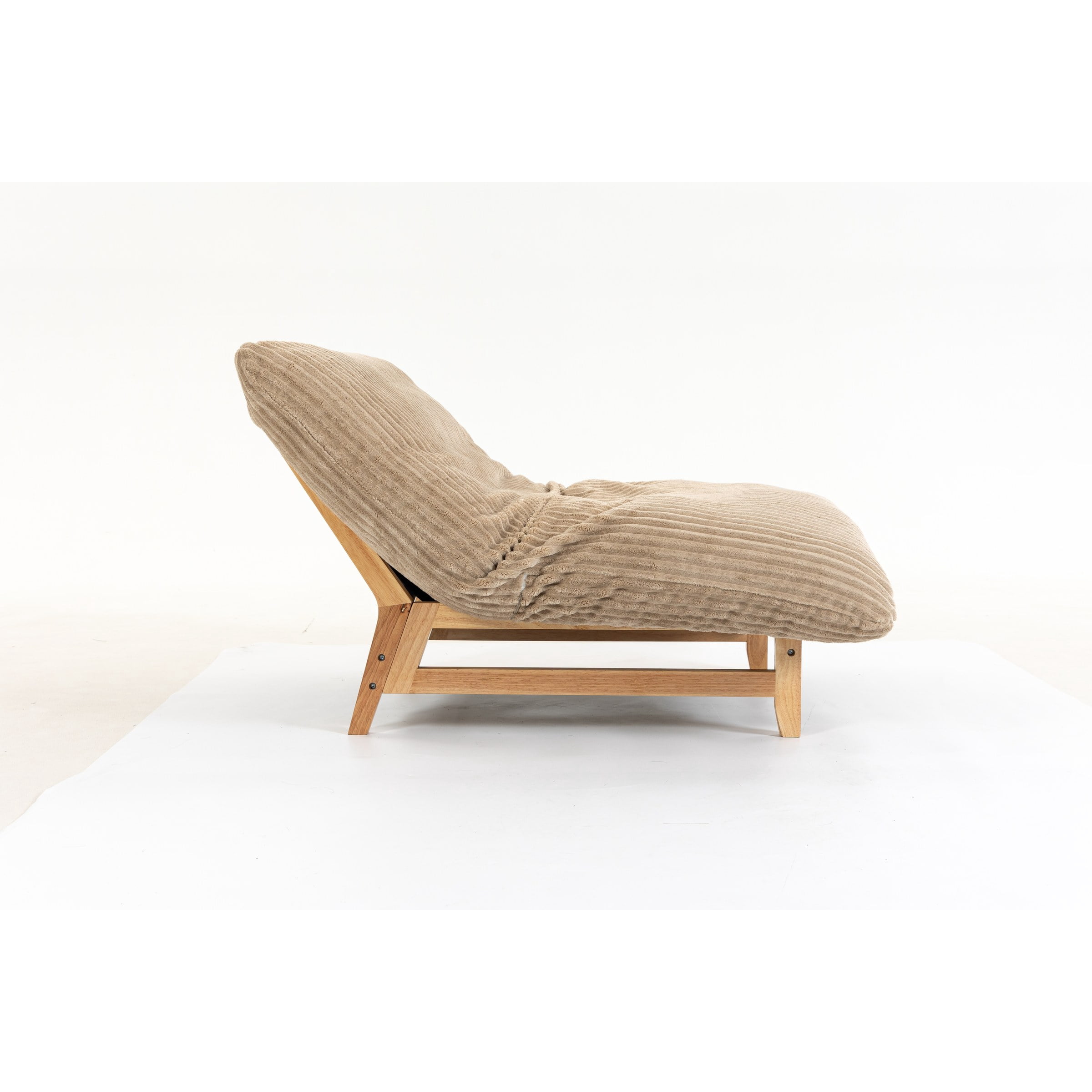 Bean Bag Chair For Adults With Solid Wood Frame,Accent Armless Lazy Sofa, Casual Single Sofa, Corduroy Fabric, For Living Room And Bedroom, With Backrest, Single Seat