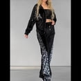 thumbnail image 4 of Chándal de 2 Piezas con Capucha y Cremallera para Mujer, de Larga, Ajustado, con Pantalones Largos, Color Liso, Informal. Negro S, 4 of 6