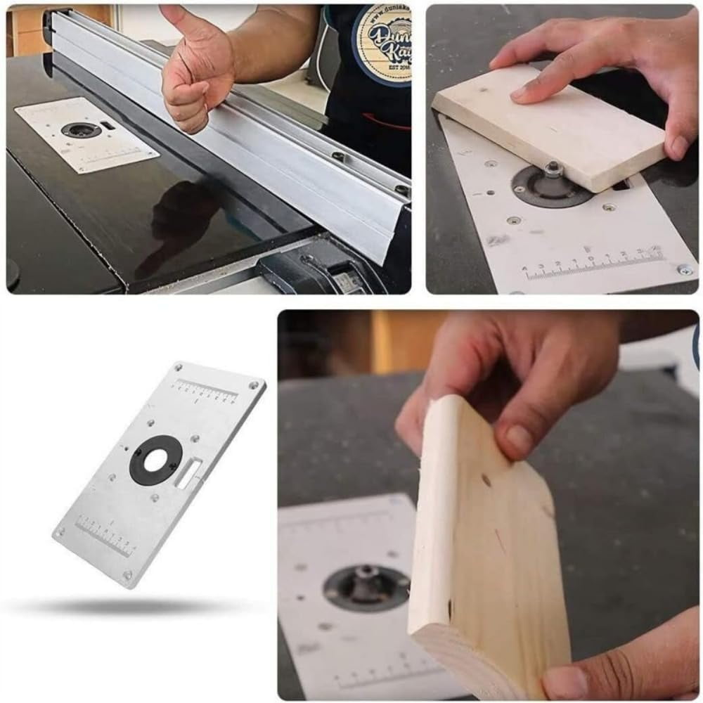 Router Table Insert Plate, Woodworking Benches Router Trimmer Models With 4 Rings High Accuracy Engraving Machine For Industrial Use