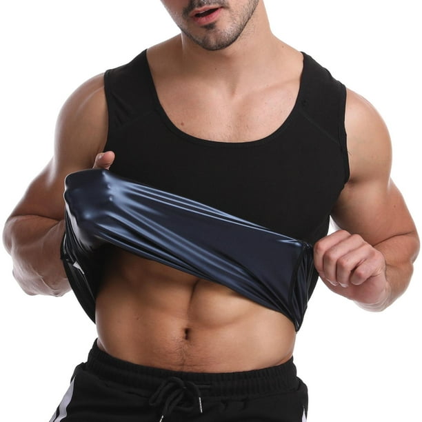 Milaget Mens Sweat Vest Sauna Sweat Vest Premium Shapewear Workout Shirt  Burner Slimming L XL 