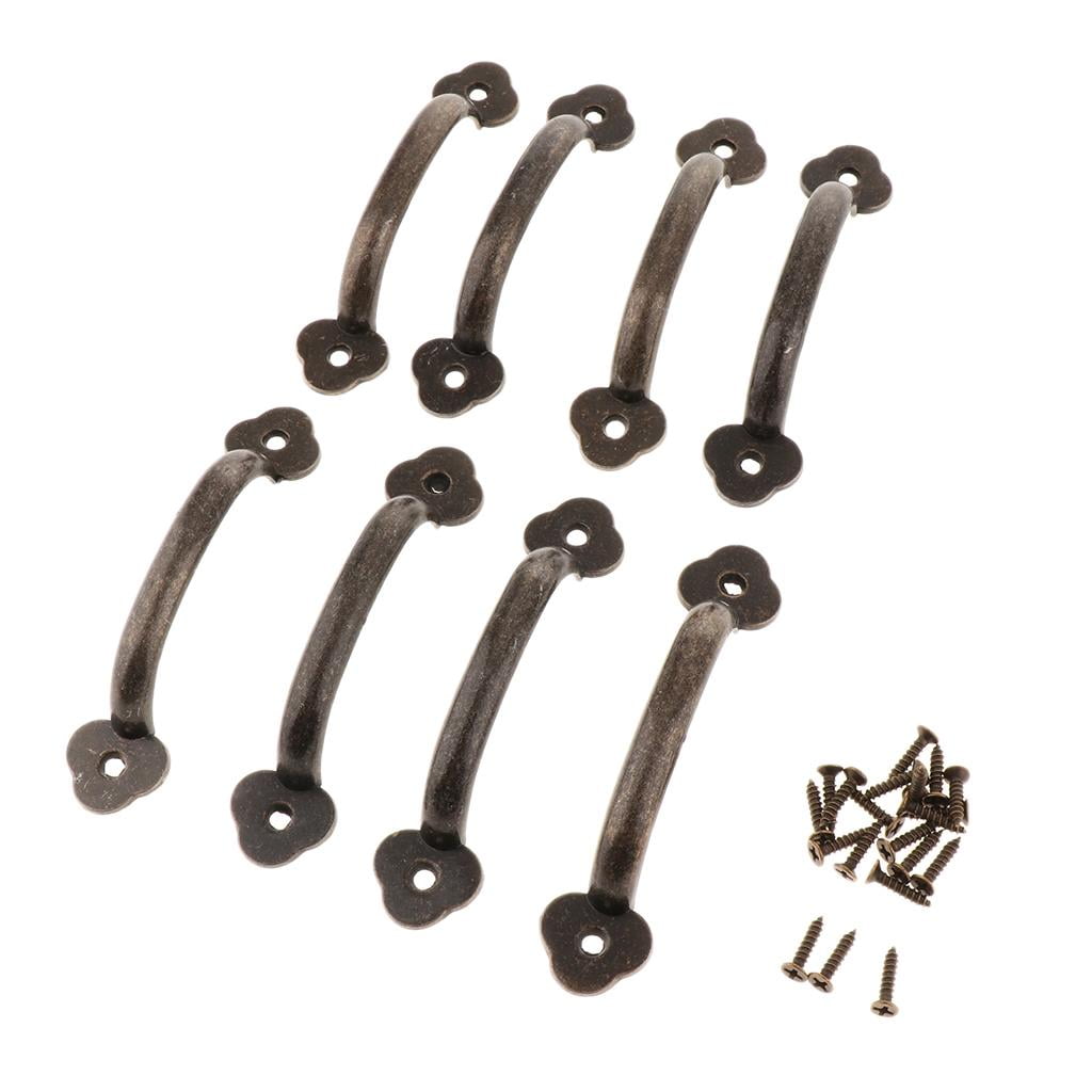 Tongina 6x8Pcs Antique Alloy Door Cabinet Knob Wardrobe Drawer Pull Handle Set Copper 6 Pcs