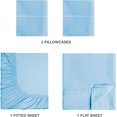 thumbnail image 3 of czcpp-Queen Sheet Set - Cotton Rich Bedding Sets Queen, 4 Piece Deep Pocket Queen Sheet - Ultra Soft, Wrinkle Resistant, Quick Dry, Easy Care Queen Sheets - Sky Blue, 3 of 4