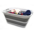 thumbnail image 5 of SAMMART 42L Set of 2 Collapsible Plastic Laundry Basket - Foldable Pop Up Storage Container/Organizer - Portable Washing Tub - Space Saving Hamper/Basket, 5 of 7