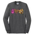 thumbnail image 1 of Peace Love Baseball Sports Mens Long Sleeve Shirt, Heather Black, XX-Large, 1 of 4