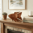 thumbnail image 6 of Wooden Hand Carved Koi Fish Statue Figurine Sculpture Art Home Decor Accent Handmade Handcrafted Seaside Tropical Nautical Ocean Coastal Decoration, 6 of 7