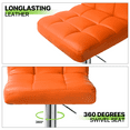 thumbnail image 2 of Magshion Set of 4 Adjustable Swivel Bar Stools Armless Low-Back Faux Leather Kitchen Counter Height Barstools Chairs, Orange, 2 of 9