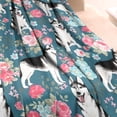 thumbnail image 3 of Husky Dog Flower Floral Blanket,Comfortable Soft Lamb Wool Throw Blanket,All Season,Warm Lightweight Blankets for Sofa Bed Couch Living Room Chair,40"x50", 3 of 4