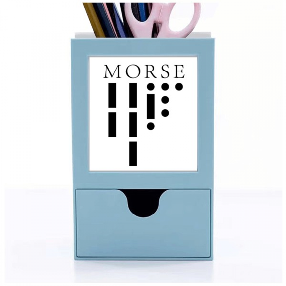 Morse Code Point-Line Representation Desk Supplies Organizer Pen Holder Card