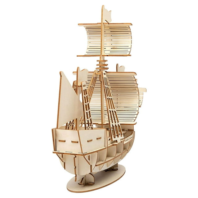 Modelo de rompecabezas de madera 3d coordinación de ojo de juguete kits portátiles de construcción de barcos sailling para amigos regalos de