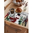thumbnail image 3 of Placemats 1 Pack, Christmas Snowman Woven Placemat, Linen Place Mats for Kitchen/Dining Tables, Xmas Trees Winter Snowflake Washable Table Mats for Party, 3 of 8